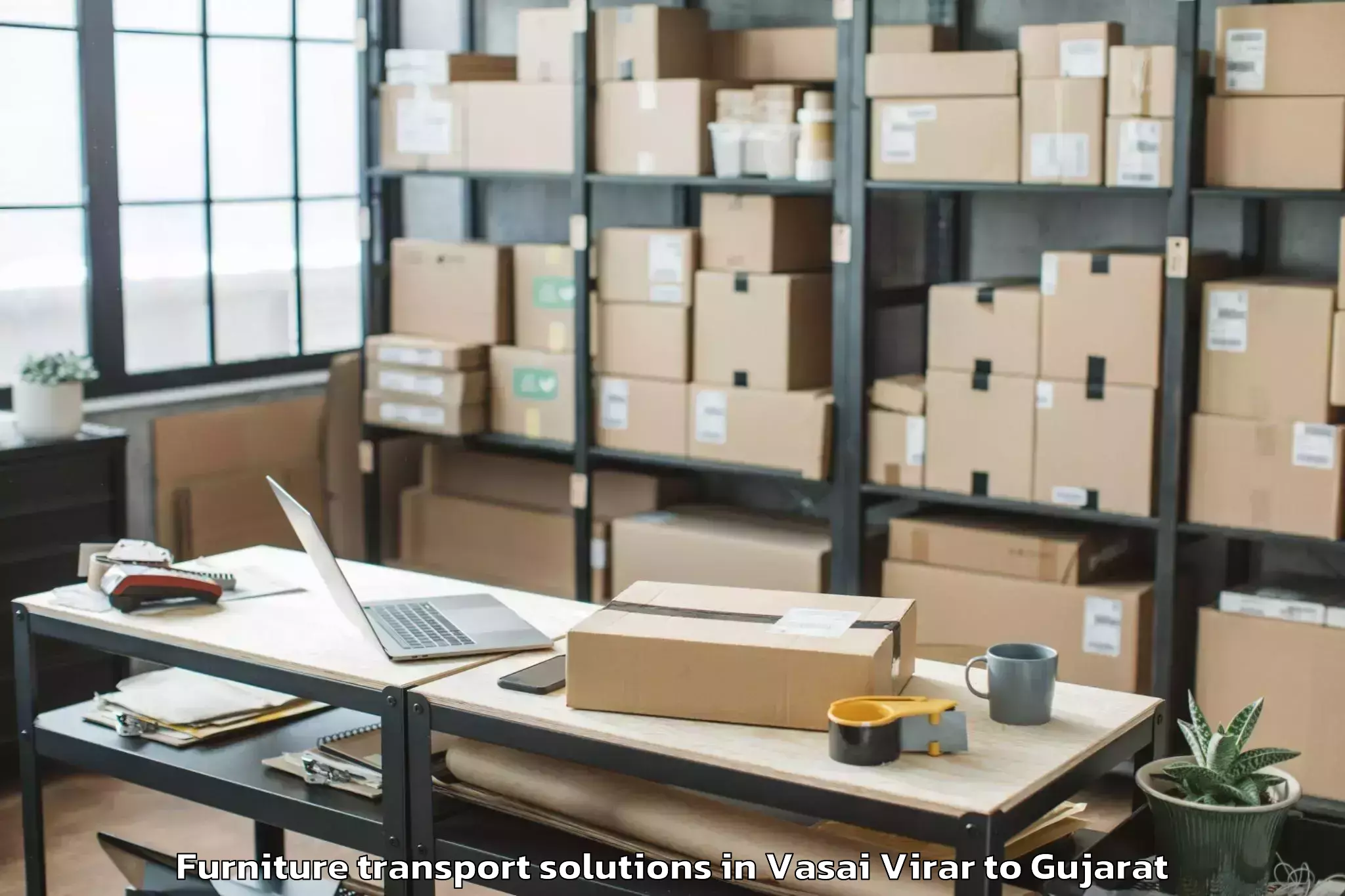 Book Vasai Virar to Kandla Furniture Transport Solutions Online